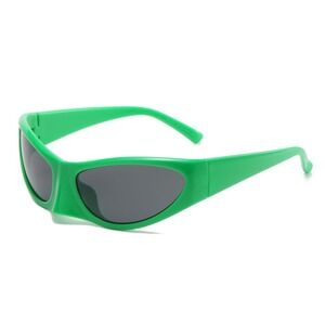 Green Futuristic Cyclops Sunglasses Shield Visor Sport Rave Party Festival Gafas